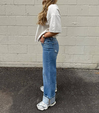 Flying Monkey - Alfie Cuffed Wide Leg Jeans