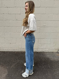 Flying Monkey - Alfie Cuffed Wide Leg Jeans