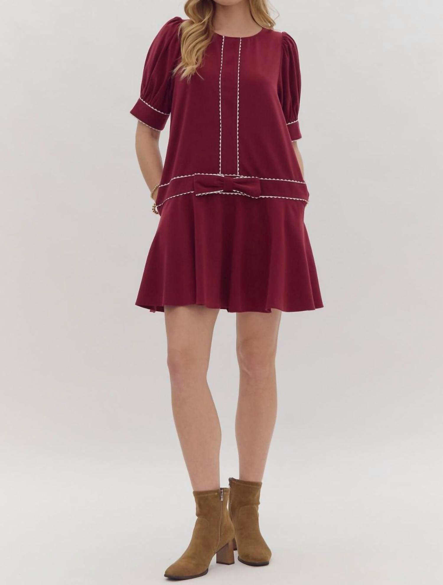entro Holly Mini Dress in red - women's dress