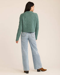 PENDLETON Shetland Wool sweater in green - women's cardigan - alternate view
