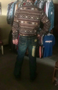 Tin Haul - Men's Horizontal Tribal Long Sleeve Western Shirt