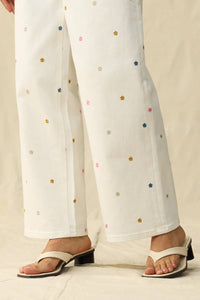 Bayeas - Wide Leg Jeans With Multicolor Embroidery