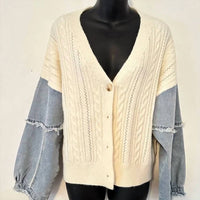 Urban Daizy - Women's Two Tone Sleeve Cardigan