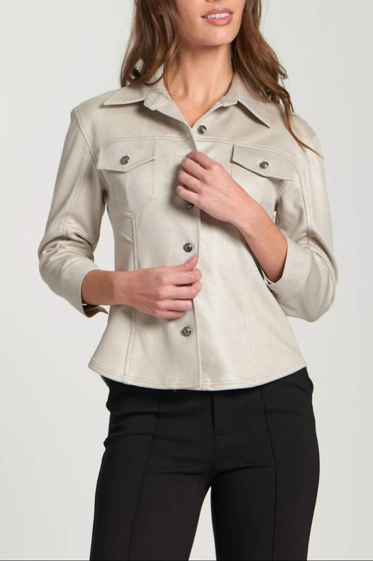 Apny - Vegan Leather Shirt Jacket