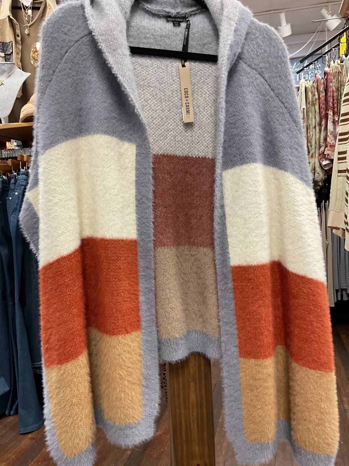 Coco + Carmen - Women's Marci eyelash color block cardigan