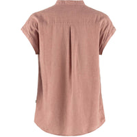 Fjallraven Women's Övik Cap Sleeve Hemp Shirt in dusty rose - women's t-shirt - detail view