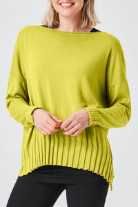 Planet By Lauren G. - Ribbed Boatneck Top