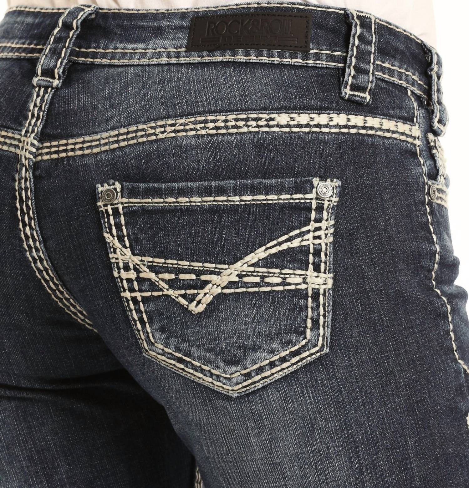 Rock & Roll Denim - Women's Mid Rise Stretch Bootcut Riding Jeans
