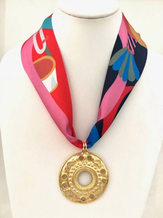 Knotty Bling - Women's Scarf Charm Necklace