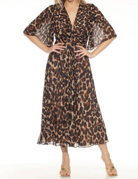 Joseph Ribkoff - Animal Print Chiffon Midi Fit & Flare Dress
