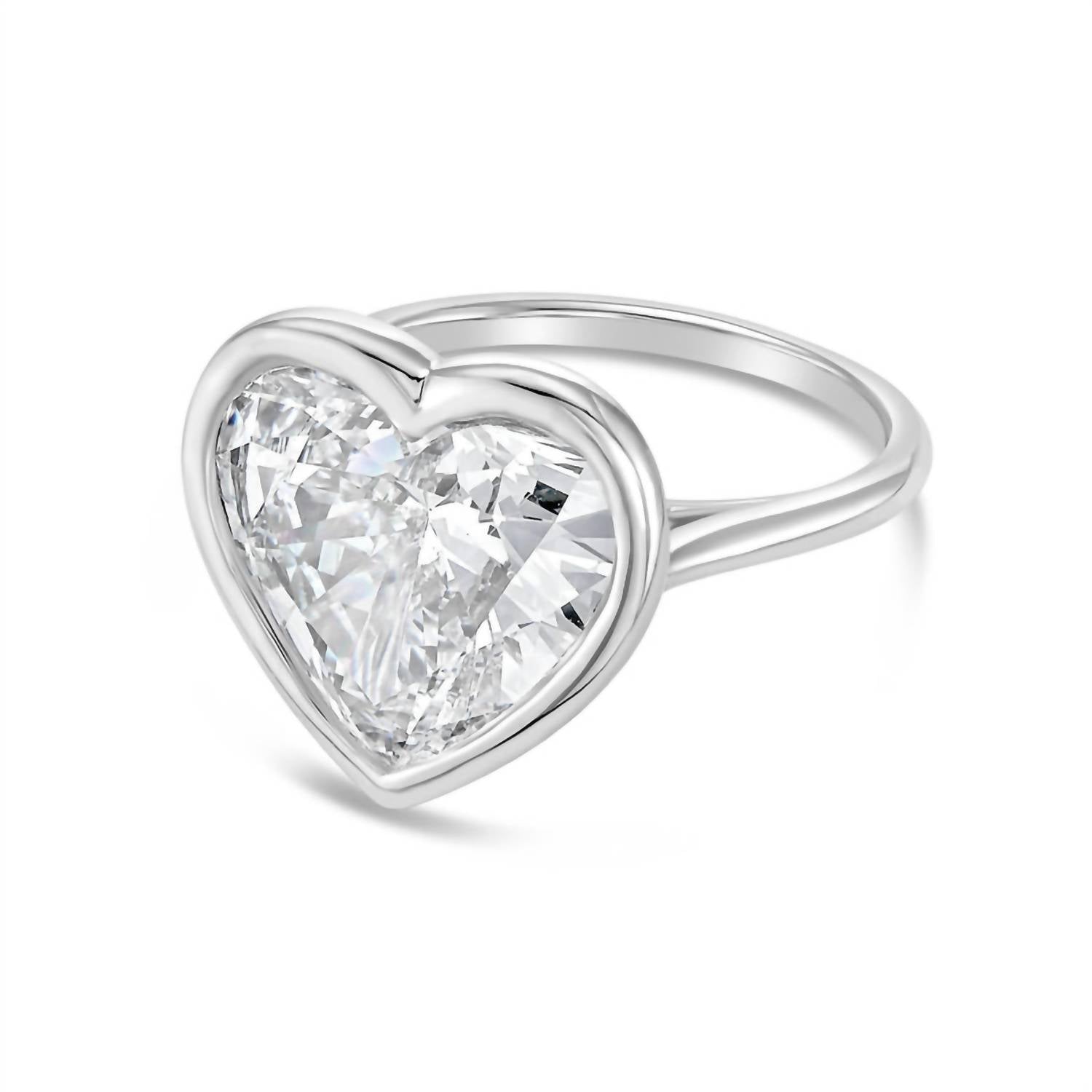 Diana M Jewels - Heart-cut Lab-grown Diamond Bezel Solitaire Ring – 3.00 Ct
