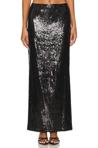 Lna - Elettra Sequin Column Maxi Skirt