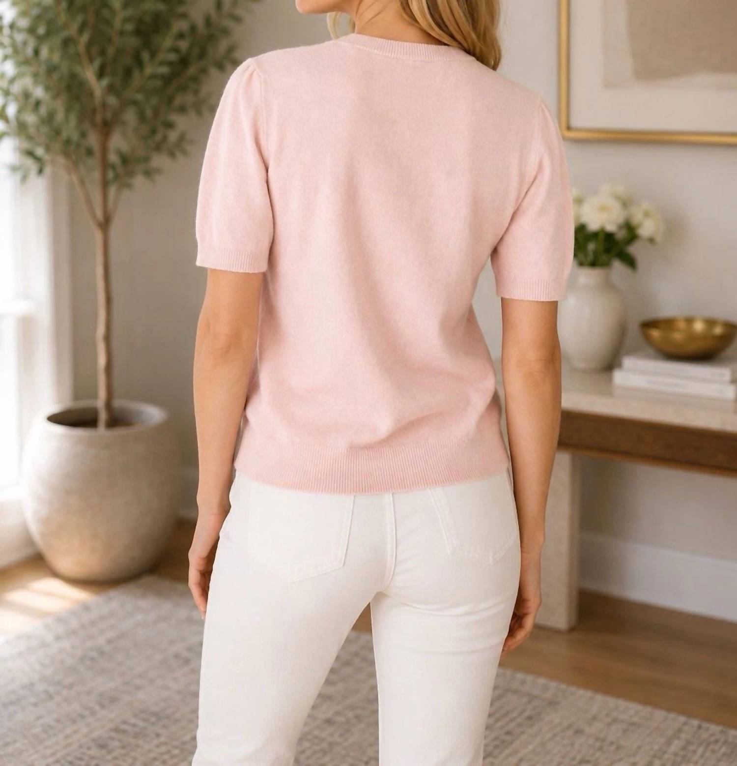 Vince - WOOL & CASHMERE BLEND SHORT SLEEVE SWEATER