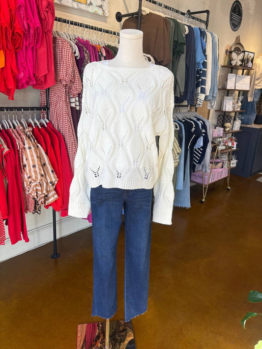 Kld. Signature - Women's Open Knit Sweater