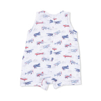 Angel Dear - Kids Vintage Planes Muslin Sleeveless Shortie Romper