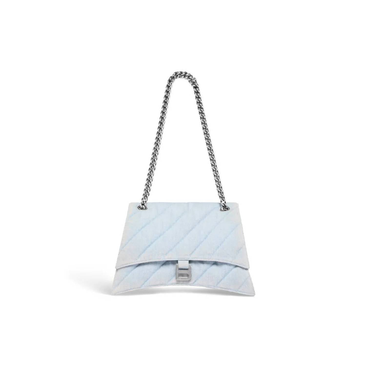 Balenciaga - Women's Quilted Denim Crush Chain Bag