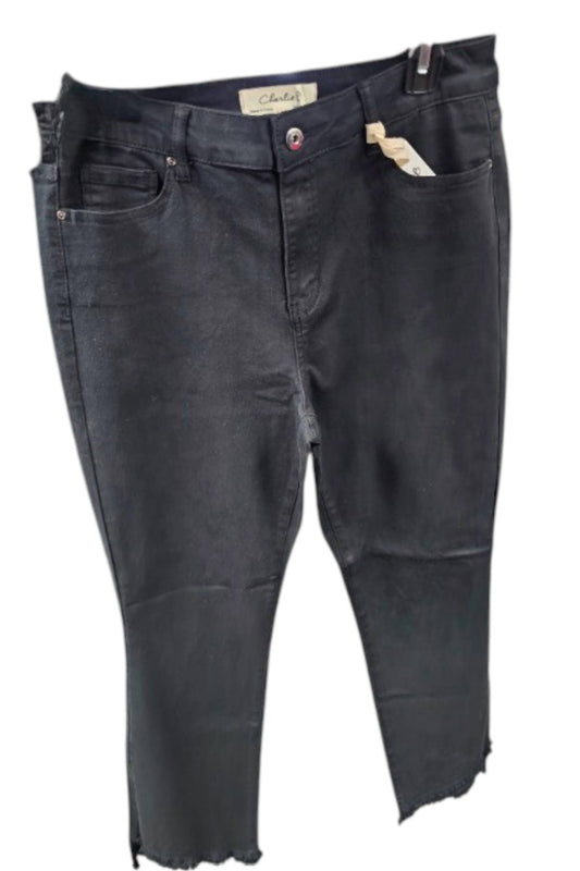 Charlie B - Bell Bottom With Frayed Asymmetrical Hem Pants