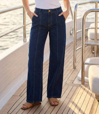 Karen Kane - Seam Detail Wide-Leg Jeans