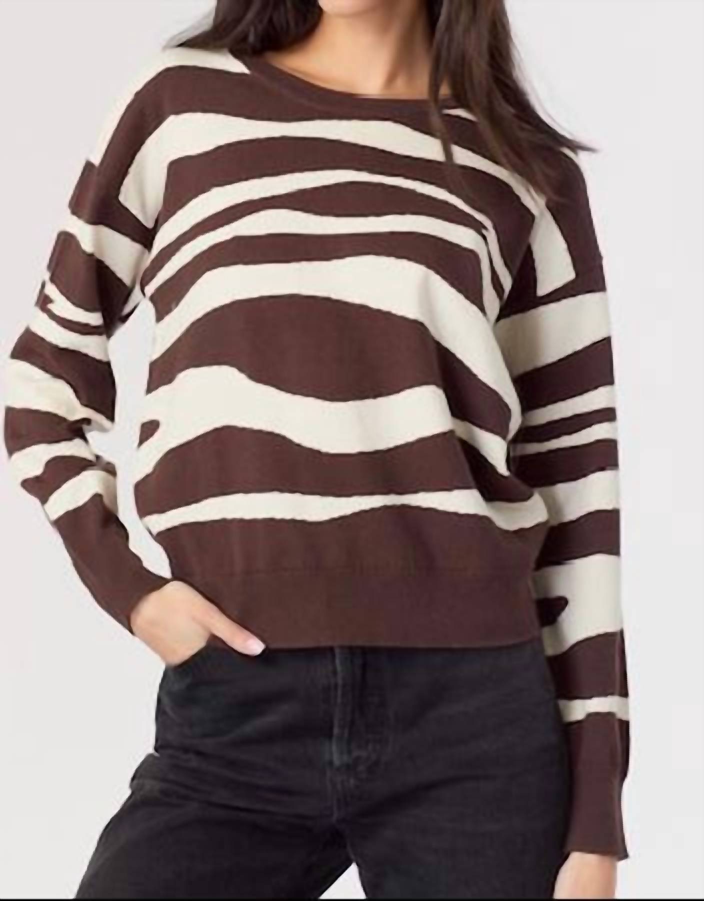 J. Society - Zebra Two Tone Crew Sweater