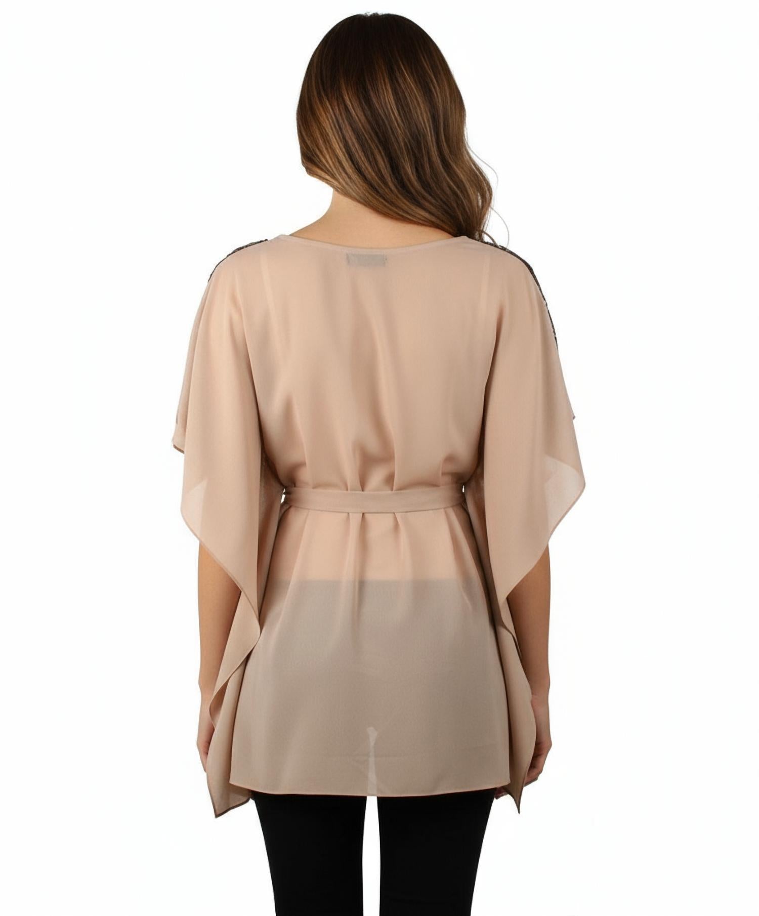 Ryu - Lace Trim Dolman Sleeve Tunic