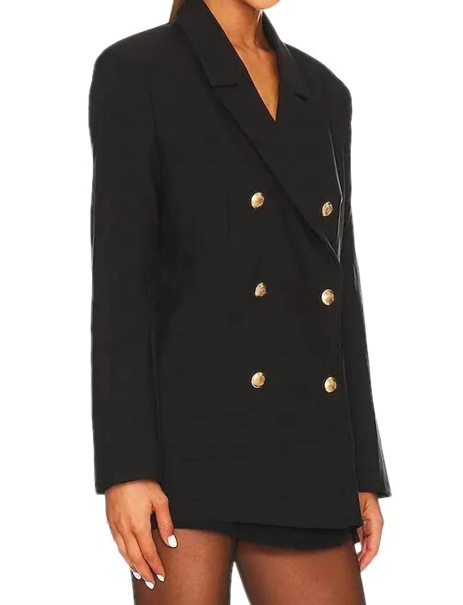 BARDOT Odyssey Double Breasted Blazer in black - women's jacket - alternate view