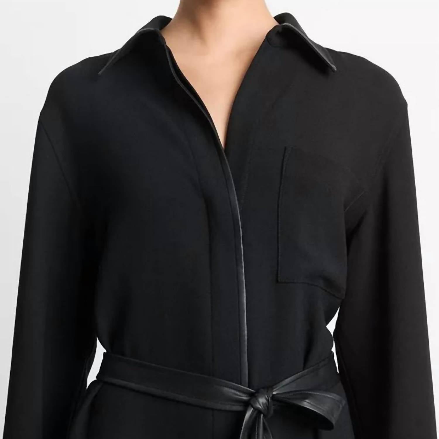 Vince - Women's Leather Trim Dress