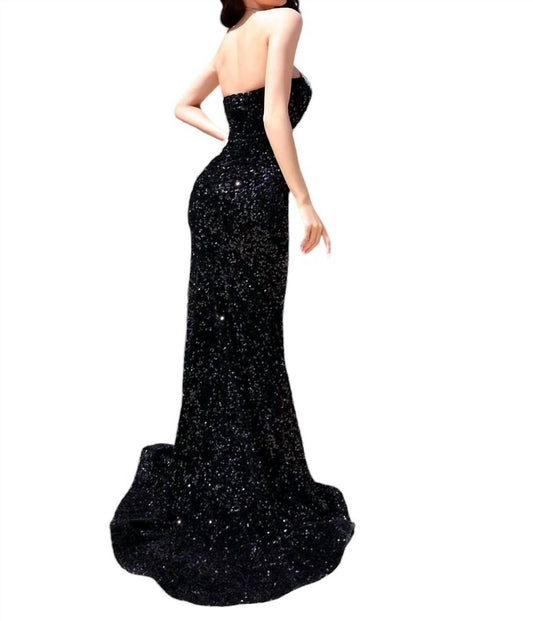 Jessica Angel - VELVET SEQUIN EVENING DRESS