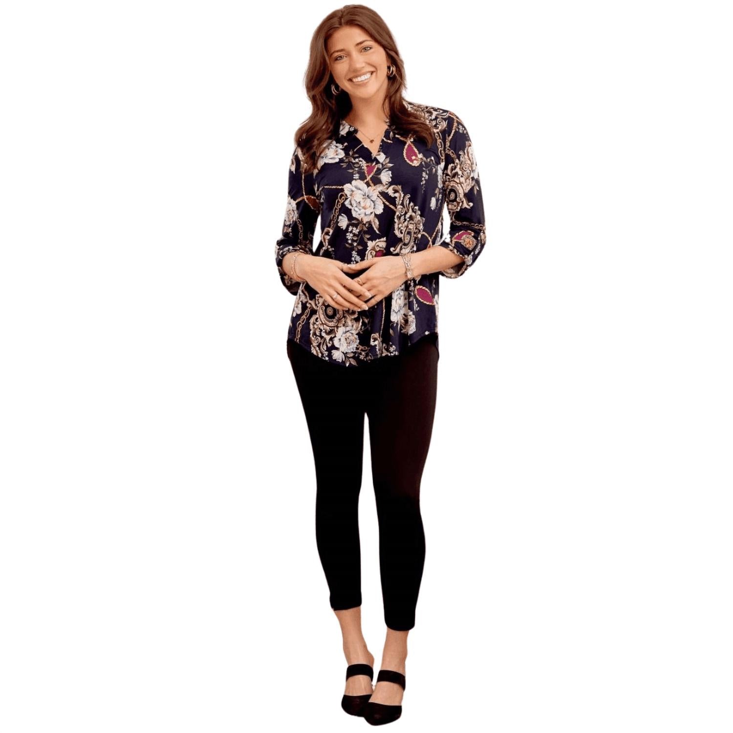 Dear Scarlett - Paisley 3/4 Sleeve Top
