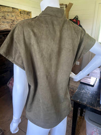 Thml - Women's Short Sleeve Suede Top