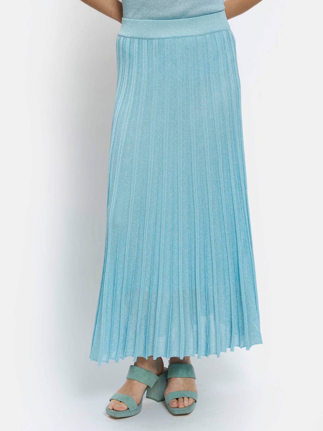 Maison Lurex Women's Gala Lurex Skirt in blue - women's skirt - detail view