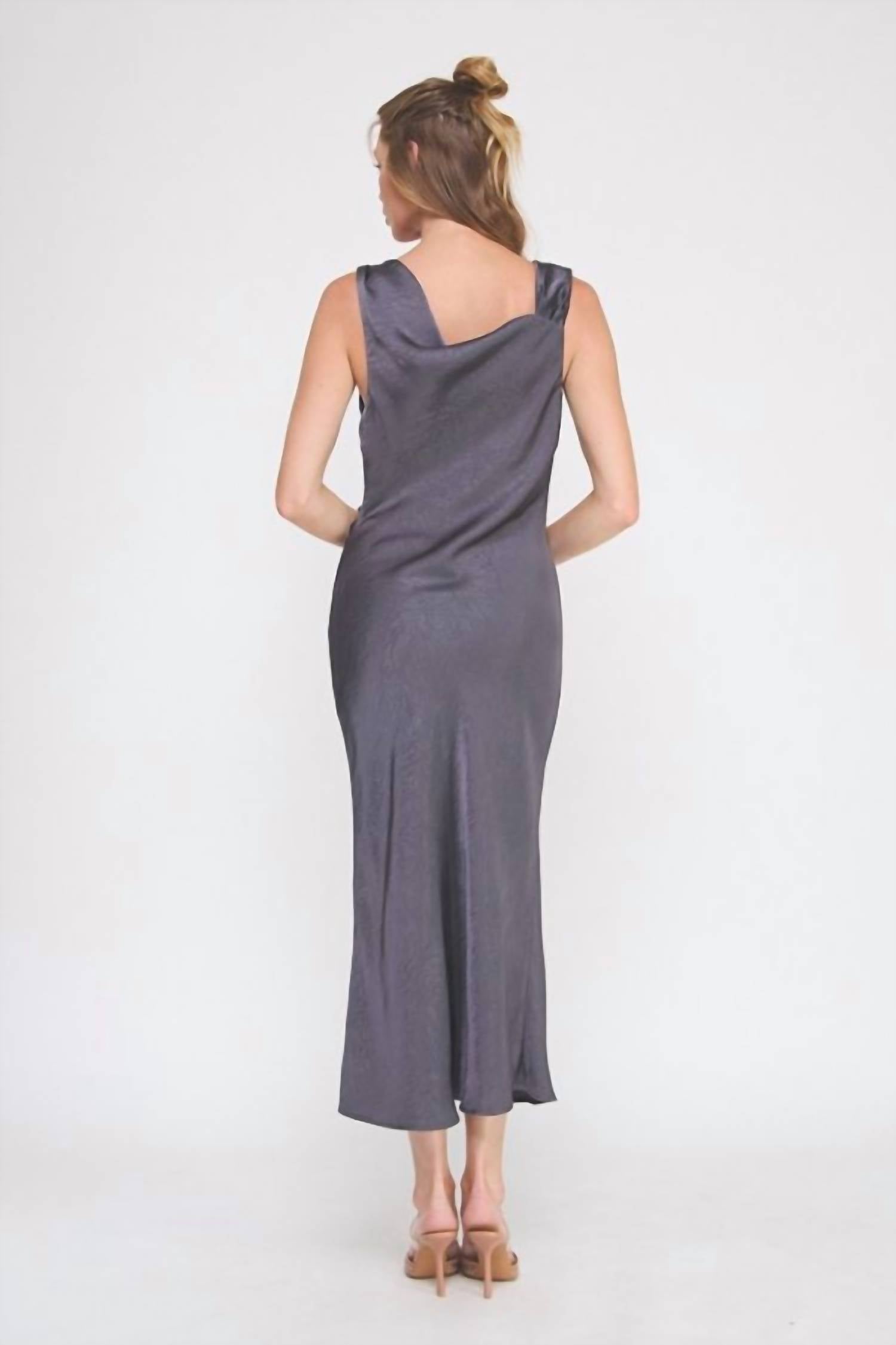 Allie Rose - Starlight Satin Cowl Midi Dress