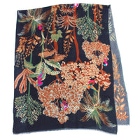 Vismaya - Women's Woodland Embroidered Wool Scarf