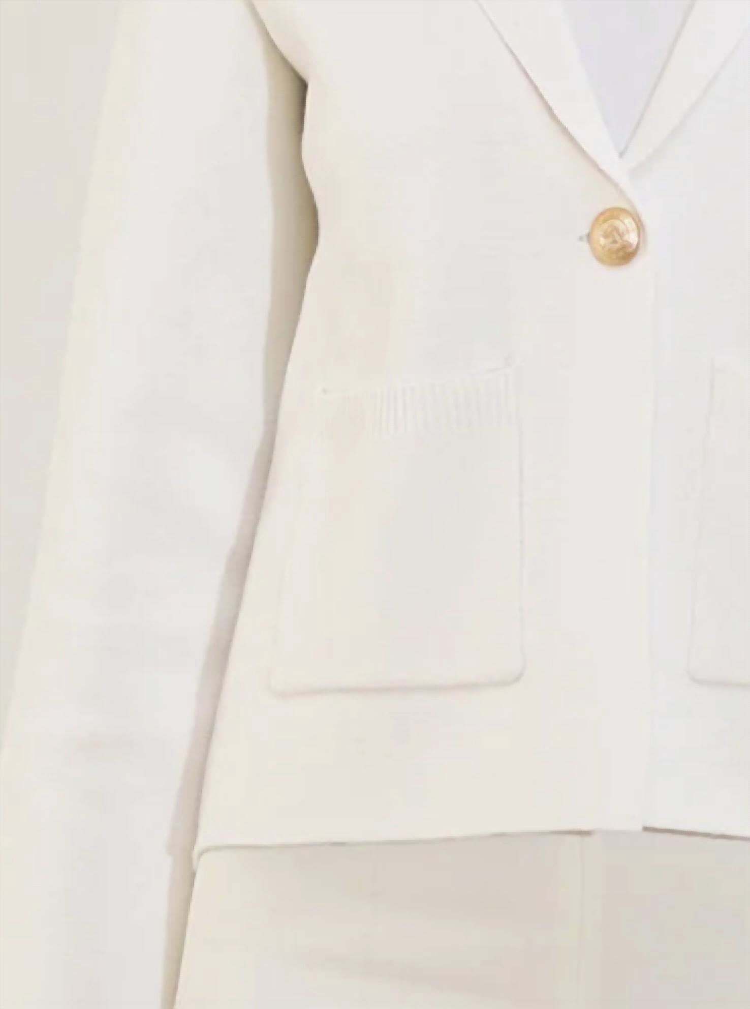 Metric Knits - One Button Patch Pocket Shorter Length Blazer