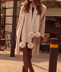 Joseph Ribkoff - Embellished Pom Pom Knit Scarf