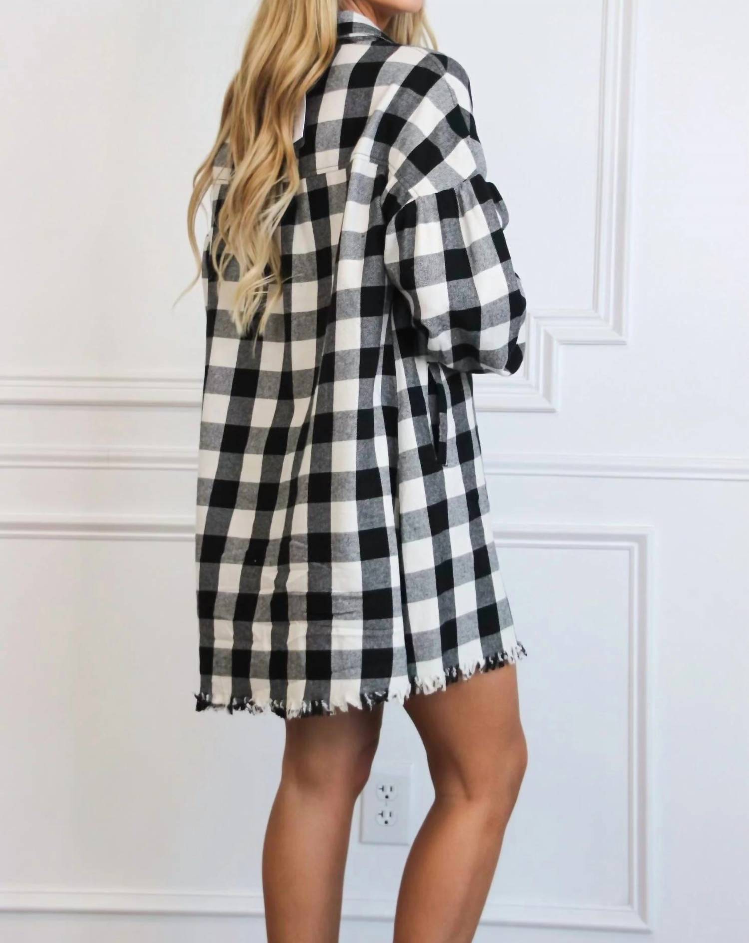 Risen - Pumpkin Patch Plaid Shirt Dress