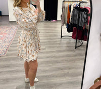 Dress Forum - Floral Long Sleeve Mini Dress
