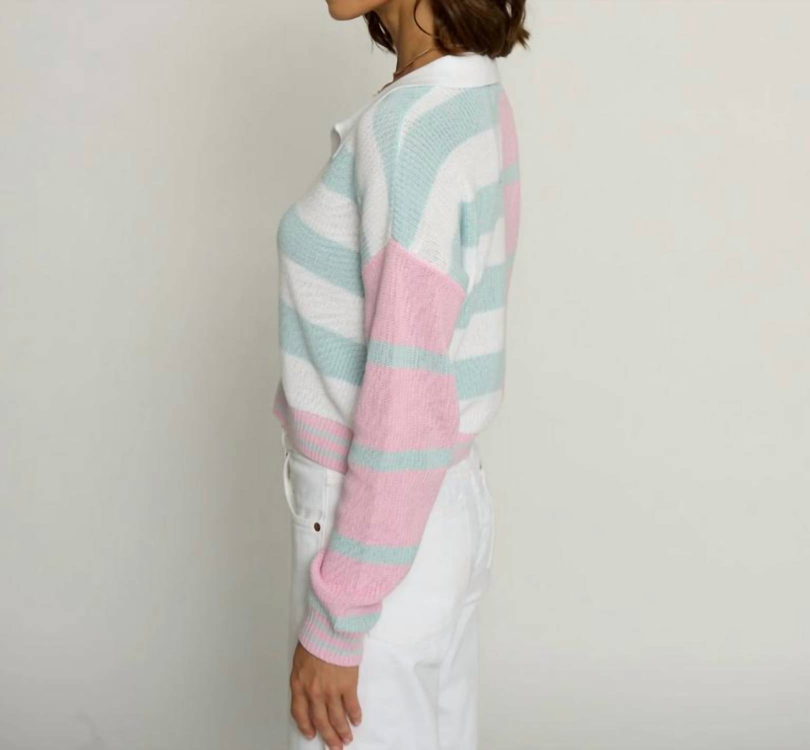 Central Park West - Colorblock Cropped Stripe Top