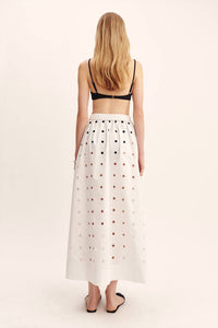 POSSE Peggy Midi Skirt in vintage white - women's skirt - alternate view