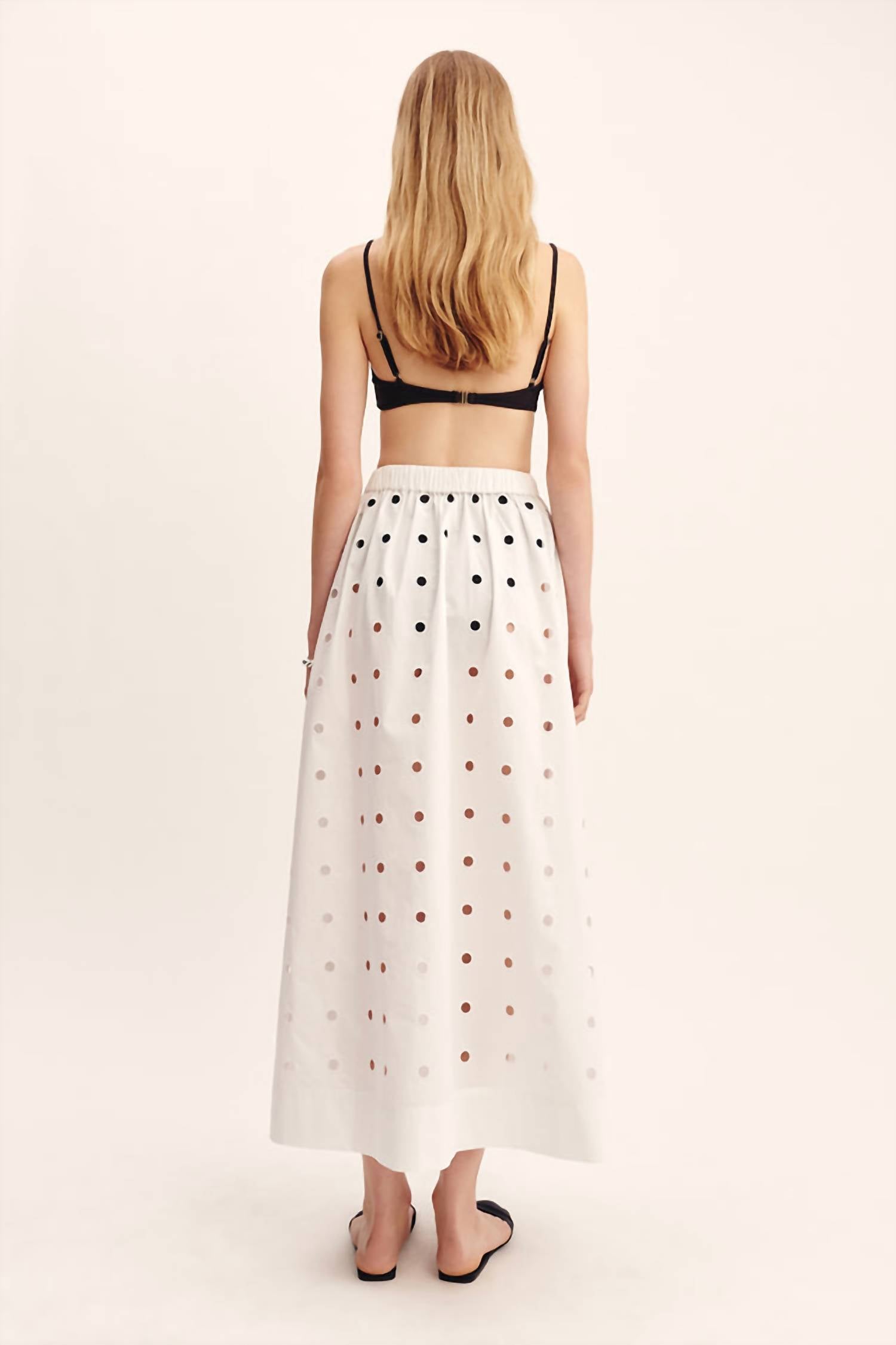 POSSE Peggy Midi Skirt in vintage white - women's skirt - alternate view