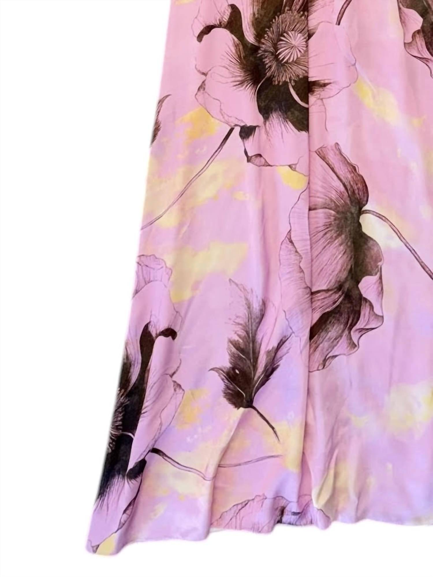 B-Yu - Women's Poppies Printed Halter Maxi Dress