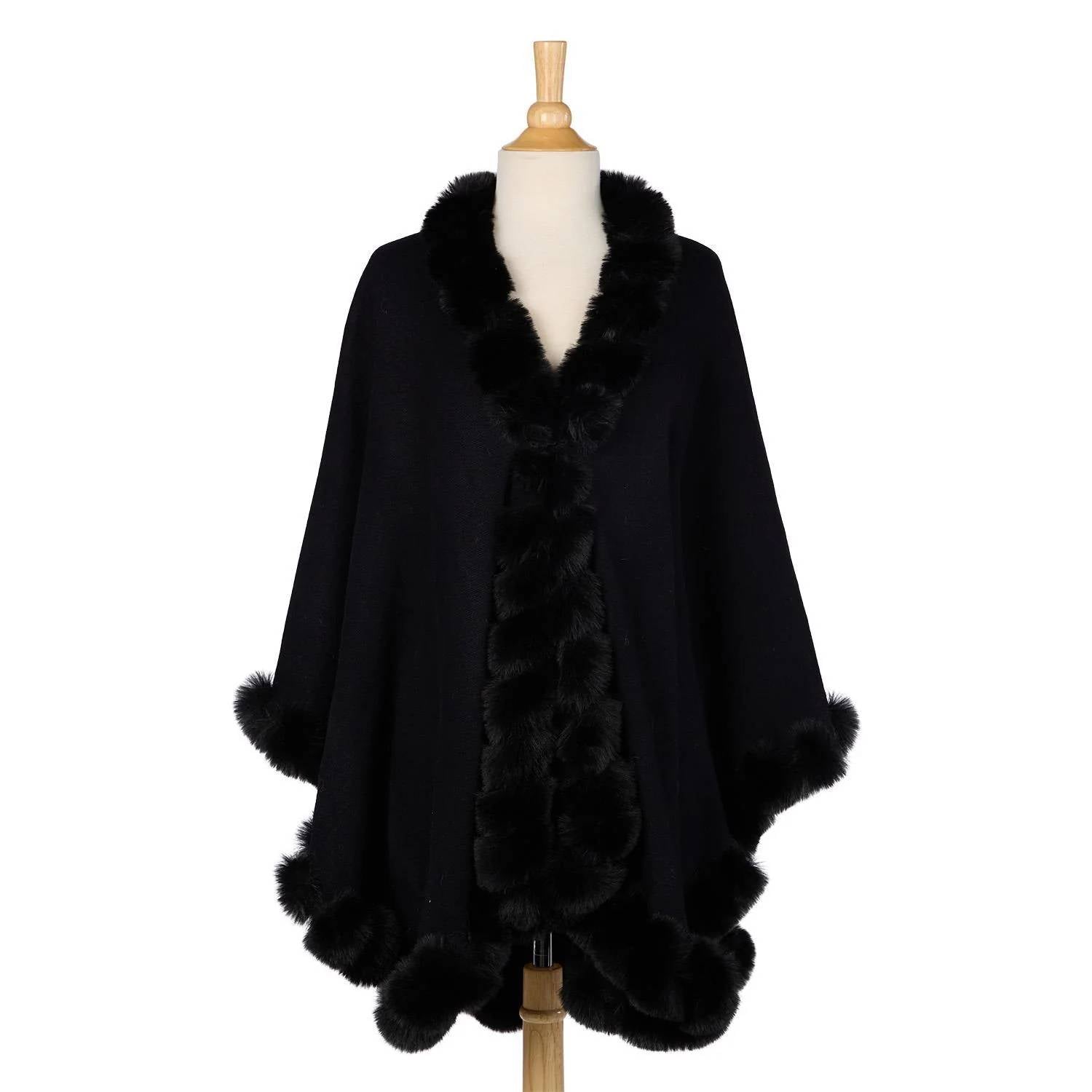 Two'S Company - Faux Fur Trimmed Wrap
