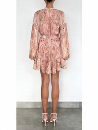Hemant & Nandita - Ruffle Mini Dress With Tie Belt