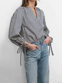 Greylin - Miui Puff Sleeve Stripe Shirt