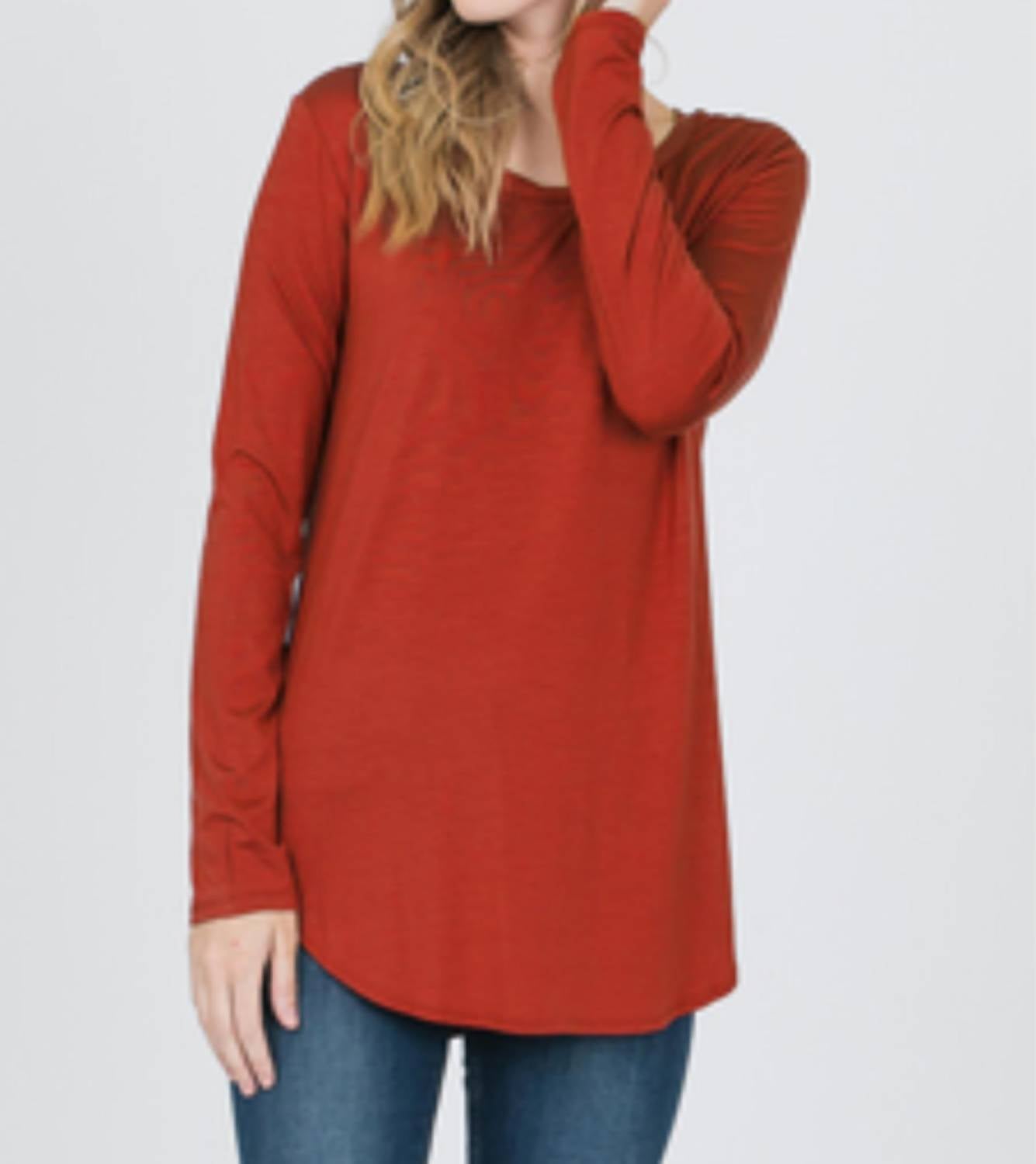 Emma'S Closet - Modal Long Sleeve Round Neck Top