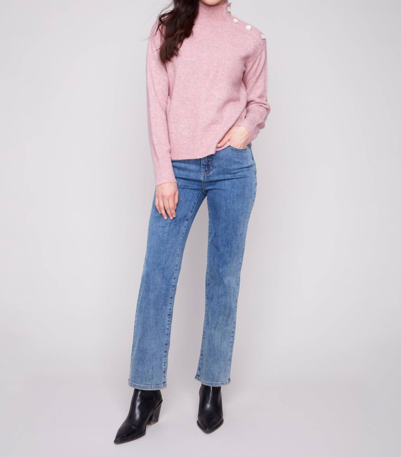 Charlie B - Bling Button Sweater