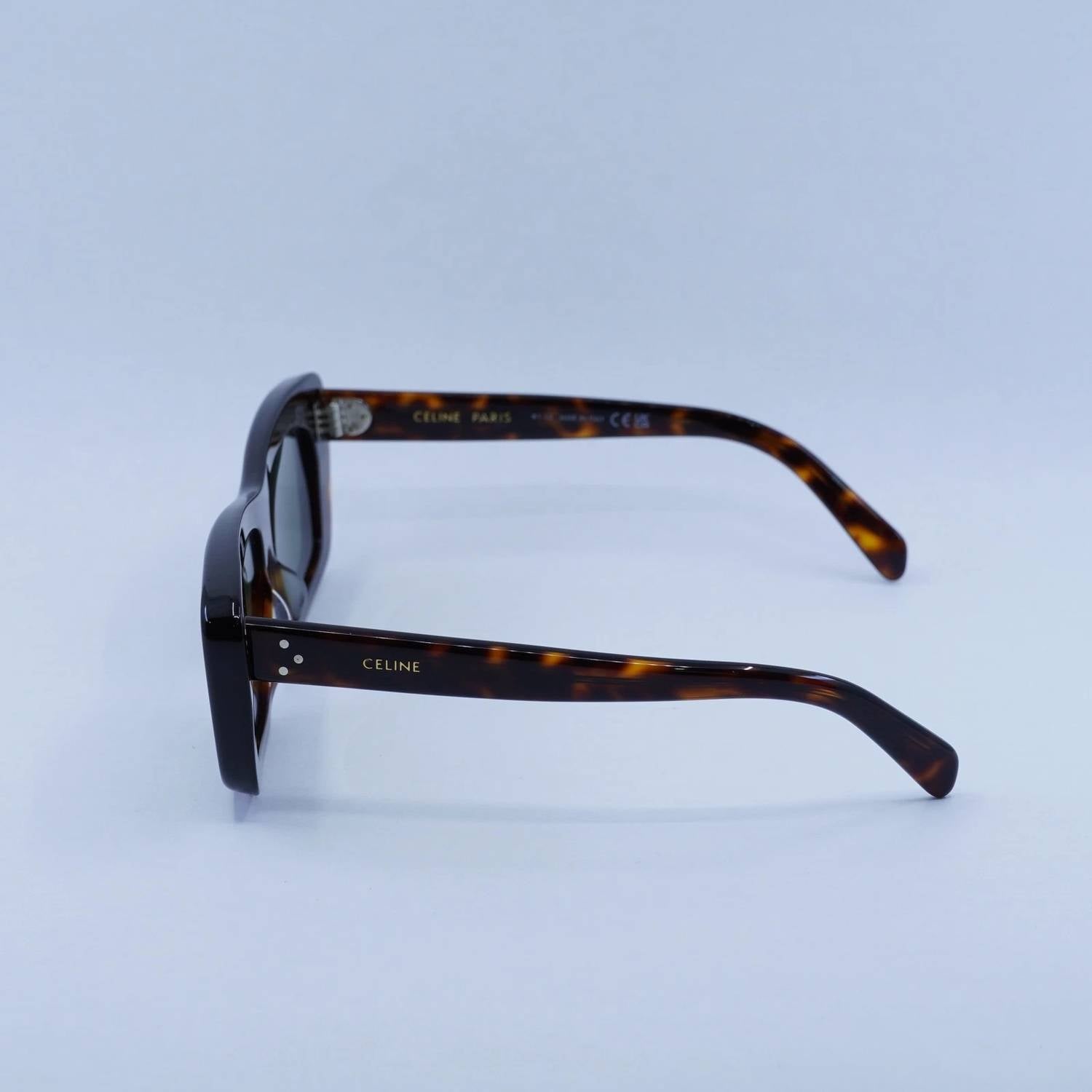 Celine Unisex - Cl40259i 52n Rectangle Sunglasses in dark havana green - women's accessory - detail view