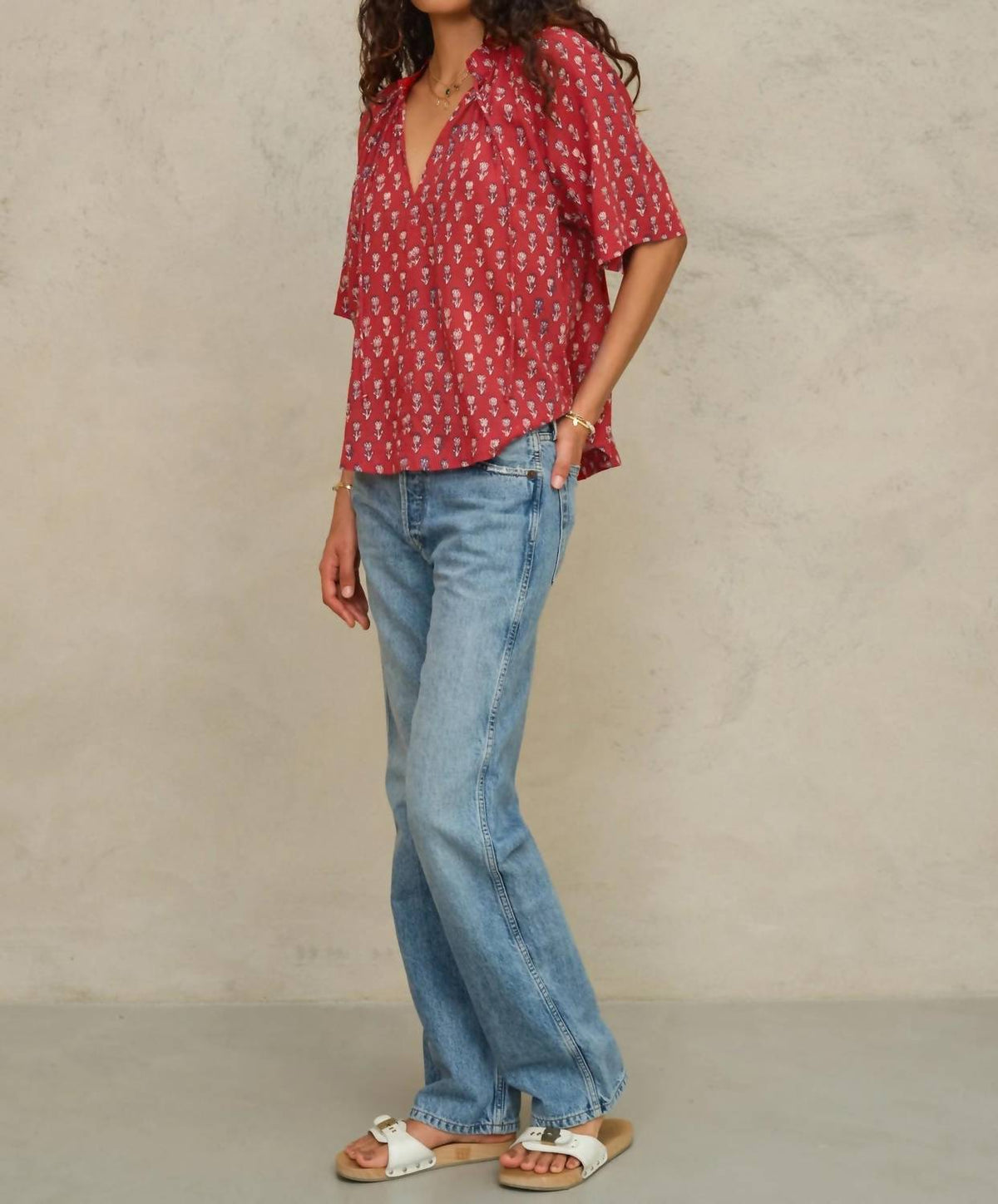 M.A.B.E. - Ari Print Gathered Top