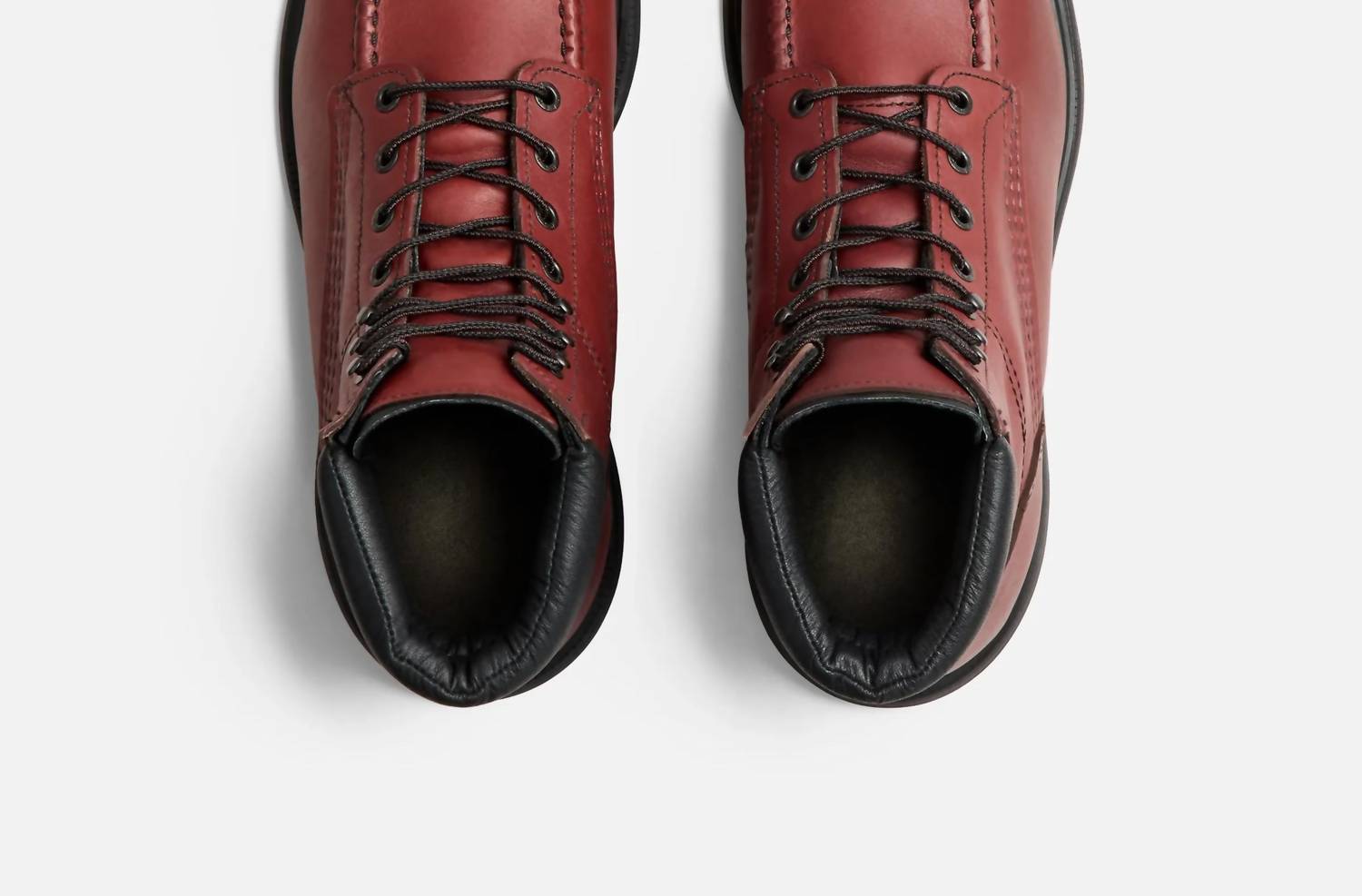 Red Wing Shoes Men's 6-inch Soft Toe Boot in mahogany - men's boots - detail view