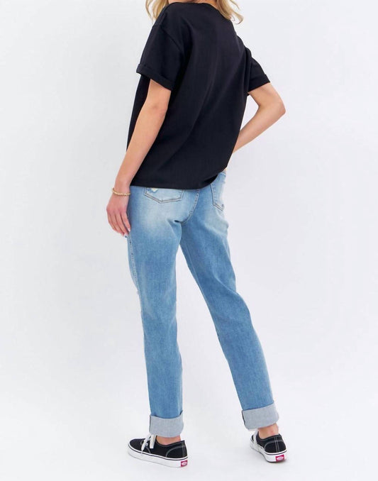 Judy Blue - High Waist Patch Pocket & Destroy Boyfriend Jeans