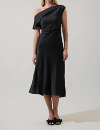 Sugarlips - Rizzo Satin Off The Shoulder Midi Dress